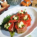 虹色♪︎ちゅーりっぷ's cooksnap of when they made 一口前菜♪サーモンのチーズきゅうり巻き.