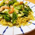 ありみりん♡'s cooksnap of when they made 海老と菜の花の塩あんかけ焼きそば.