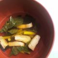 konochin's cooksnap of when they made 小松菜と油揚げと基本のお吸い物.