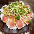 おみずクック☆'s cooksnap of when they made マグロのタタキ手作りにんにく醤油タレ.