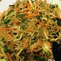 陸ケミ's cooksnap of when they made 豚こま肉と水菜のチャプチェ.