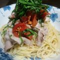 yuma568's cooksnap of when they made つめた～い★冷しゃぶとトマトの冷製パスタ.