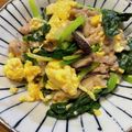 クック茶々茶's cooksnap of when they made 卵入りほうれん草と豚肉のポン酢炒め.