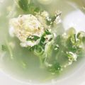 aimaruo's cooksnap of when they made 豆苗と卵の簡単ヘルシースープ.