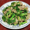 ぬこぬい戸田さん's cooksnap of when they made のらぼう菜と豚こま肉の粒マスタード炒め.