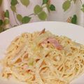 Haaaaruuuu's cooksnap of when they made ベーコンと白菜のワンポットパスタ.