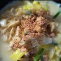 ももんが◎'s cooksnap of when they made 鶏とねぎの豆乳煮込みラーメン.