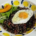 ☆みんみん☆。's cooksnap of when they made 味噌バター風味☆大豆とひじきの玄米炒飯.