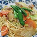 ママのキッチン★'s cooksnap of when they made 豚肉とキャベツのにんにくバター醤油パスタ.