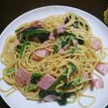 naocko128's cooksnap of when they made ほうれん草とハムの和風パスタ.