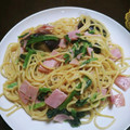 naocko128's cooksnap of when they made ほうれん草とハムの和風パスタ.