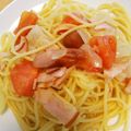 りこはるまこママ's cooksnap of when they made 簡単☆ハムとミニトマトのパスタ.