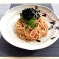 FGO☆'s cooksnap of when they made さっぱり♪大葉のたらこスパ♪.