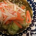 んりおか's cooksnap of when they made 旬のきゅうりで☆カニカマもずく酢.