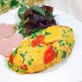 Satoco❋'s cooksnap of when they made 菜の花とトマト入りチーズオムレツ風.