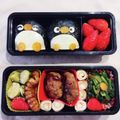 ナリボー's cooksnap of when they made 丸いおにぎりdeペンギン弁当.