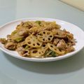 キンプリ's cooksnap of when they made 蓮根と豚肉のピリ辛炒め (*´╰╯`๓).