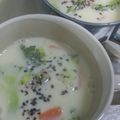 まゆみきママ's cooksnap of when they made 彩り☆さつまいもの生姜豆乳みそスープ.