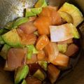 たくたくポンポン's cooksnap of when they made 週末ランチに海鮮ポキ丼　〜ピリ辛タレ〜.