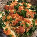saki1010's cooksnap of when they made 話題入♪豆腐と法蓮草の納豆チーズ焼き.