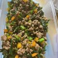 kazma's cooksnap of when they made お弁当にも！小松菜とミンチの甘辛炒め丼.