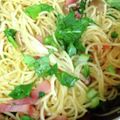 ちかﾁｬﾝ☆'s cooksnap of when they made 麺つゆ小さじ２！和風パスタお弁当用♡.