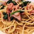 yukksmi's cooksnap of when they made ほうれん草とベーコンの和風パスタ♪.