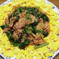 rain0621's cooksnap of when they made 美味しい～♪ほうれん草と豚肉と卵の炒め物.