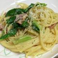 yummy?'s cooksnap of when they made 簡単＊ほうれん草のカルボナーラ.