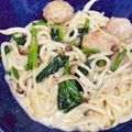 クックJNAJUS☆'s cooksnap of when they made 余った生クリームで！うどんカルボナーラ！.