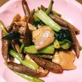 ゆむゅむ1123's cooksnap of when they made 鶏肉とゴボウの☆簡単ピリ辛炒め.