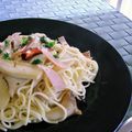 にゃんた１０４'s cooksnap of when they made ピリ辛パスタ～エリンギ＆ベーコン～.