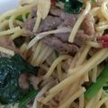 スナズリ's cooksnap of when they made 牛肉とほうれん草パスタ レモンバター醤油.