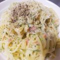 芋けんぴ大好き's cooksnap of when they made スモークサーモンのクリームパスタ.