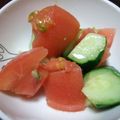 梶返かあさん's cooksnap of when they made トマトときゅうりのゴマ油サラダ.