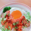 ☆３匹の子ぶた☆'s cooksnap of when they made 焼肉風！大人の厚切りベーコン丼。.