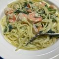 ゆーみ♡'s cooksnap of when they made えびとほうれん草のクリームパスタ.