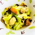 kinniko's cooksnap of when they made ムール貝とキャベツの酒蒸し.