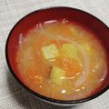 シビシビさん's cooksnap of when they made 簡単❀トマトと薩摩芋で作る暖色♡お味噌汁.