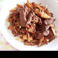 iketa's cooksnap of when they made 牛こまと舞茸のスタミナキムチ炒め.