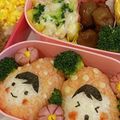 リロ。's cooksnap of when they made いちごちゃん姉妹のおにぎり*キャラ弁**.