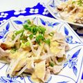 サンディサンディ's cooksnap of when they made 豚肉もやしのねぎ味噌マヨネーズソースがけ.
