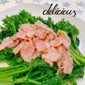 オウジリリノエ's cooksnap of when they made 菜の花とベーコンのソテー♪.