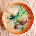 neko＊and…'s cooksnap of when they made 菜の花と茄子のみそ汁.