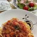 クックDMW44E☆'s cooksnap of when they made クマソバストックで ミートソース.