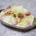 ＠迷子＠'s cooksnap of when they made 白菜と魚肉ソーセージのヘルシーグラタン.