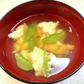 モミ太くん's cooksnap of when they made 白だしで！絹さや・豆腐・卵のお吸い物♥️.