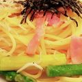 PLU☆'s cooksnap of when they made しらすとアスパラとベーコンの春色パスタ☆.