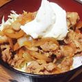 pianon☆'s cooksnap of when they made ～豚こま肉～照り焼きクリチ豚丼！.