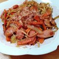 こうへい＆かのんママ's cooksnap of when they made 乾麺うどん&冷蔵庫にあるもので焼うどん〜.